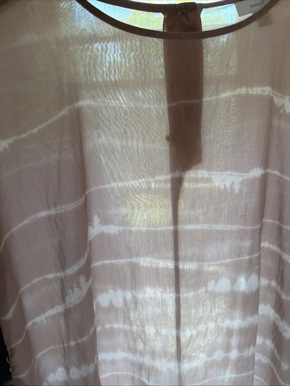 Pure Jill Silk Cotton Blend Ombre Stripe Lightweight Oversized XS Sheer Tunic
